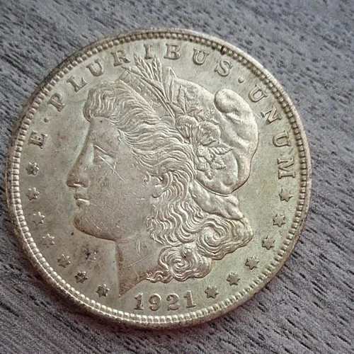 1921 Morgan Silver Dollar $1 Circulated US Coin 0.9 Fineness Business Strike