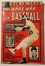 1993 Who's Who in Baseball - Eckersley Bonds Maddux on Cover
