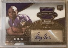 2008 Bowman Sterling Autograph Jersey Rookie Ray Rice #153 Ravens NFL Card