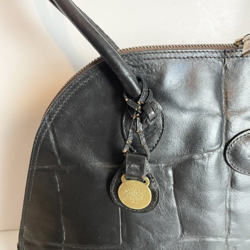 Borsa a tracolla Mulberry vintage anni 90 pelle nera Congo doppia zip - Foto 3 di 18