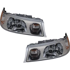 Headlight Set For 1998-2002 Lincoln Town Car Left and Right Headlamp With Bulb