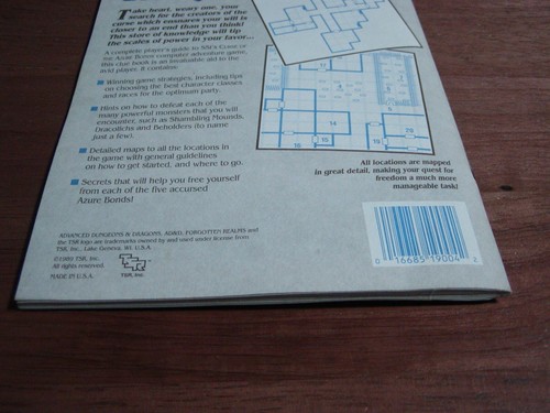Commodore AD&D CURSE of the AZURE BONDS CLUE BOOK, SSI PC, Amiga, Macintosh - 第 5/9 張圖片