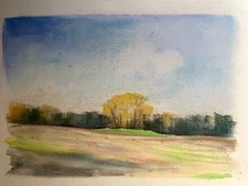 Franz Ehmke 1928 - 2018 Berlin Pastel Colorful Foliage Autumn Field Forest