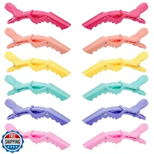 GLAMFIELDS 12 pcs Alligator Hair Clips for Styling Sectioning, Non-slip Grip 