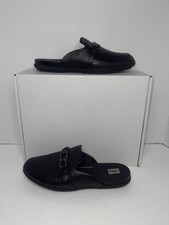 Women s FitFlop Gracie Chain Mule All Black Leather Comfort Mule Size 6