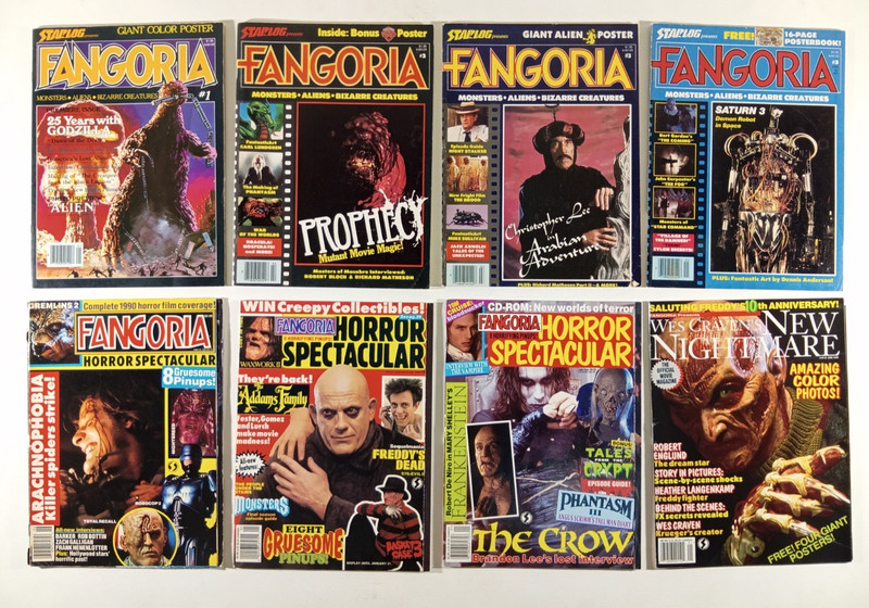 FANGORIA VINTAGE HORROR MAGAZINE LOT A 8 ISSUES INCLUDING #1