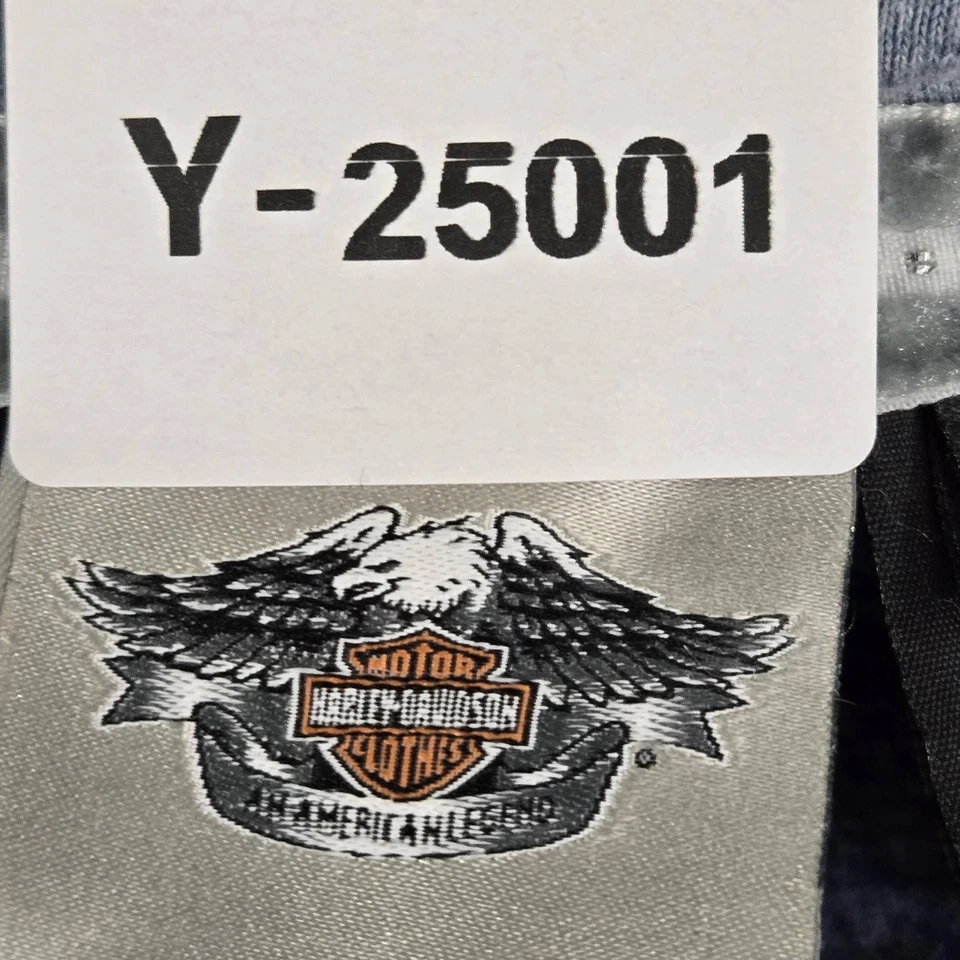 Harley-Davidson Women Hoodie L Blue Paisley Bar & Shield Rhinestones - Image 2 of 4