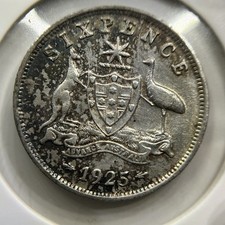 1925 Sixpence Coin - Very Fine - Silver George V