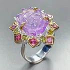 Vintage ring Natural Amethyst Ring 925 Sterling Silver Size 8.5 /R459882