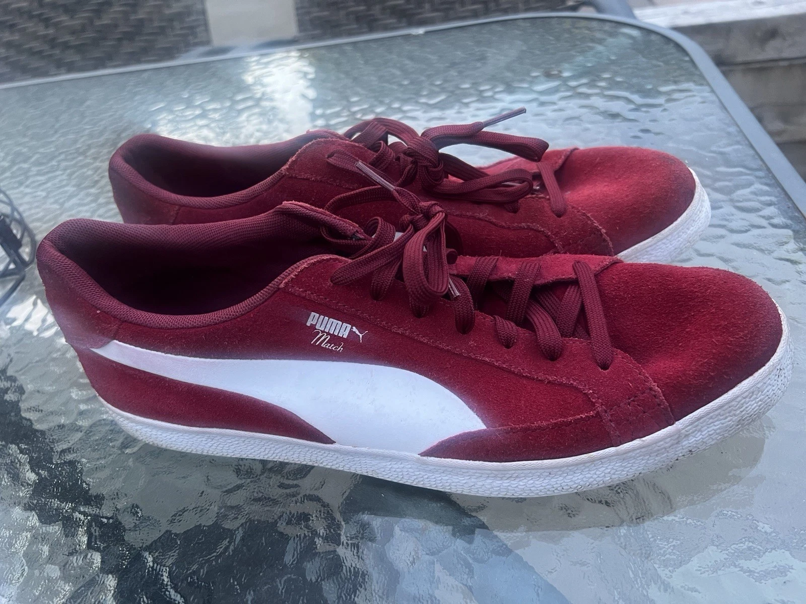 Scarpe da ginnastica Puma Match da uomo rosse causali sportive abbigliamento attivo running taglia UK 11