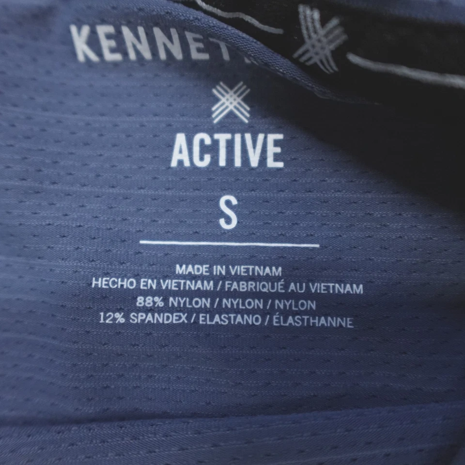 Camisa Kenneth Cole Tech SS para hombre malla sedosa elástica absorbente suave azul Nautilus Foto 3 de 4