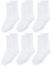 Jefferies Socks Seamless Toe Athletic Crew Socks 6-pack Small White