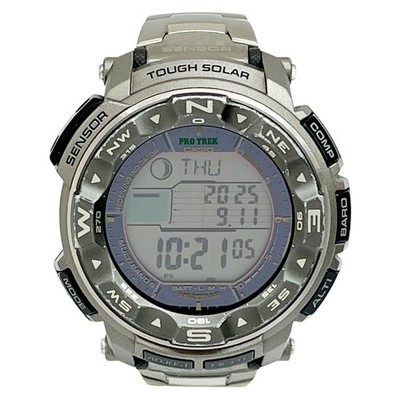 CASIO Pro Trek PRW-2500T Titanium Solar Radio Watch Mens Used