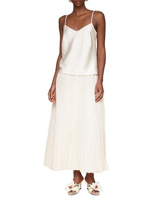 Avec Les Filles Contrast Pleated Skirt Maxi Dress Size 10 NWT
