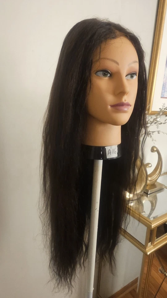 Peruca de renda marrom escuro de alta qualidade top 26 a 28 "lisa 150% cabelo humano virgem  - Imagem 2 de 4