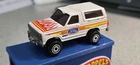 Hot Wheels 1980 Bronco Built Ford Tough White with Flames Red Motorcycle Vintage