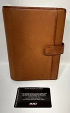 Vintage Mundi 6 Ring Planner Datebook Brown Genuine Calfskin  1996 Calendar Rare