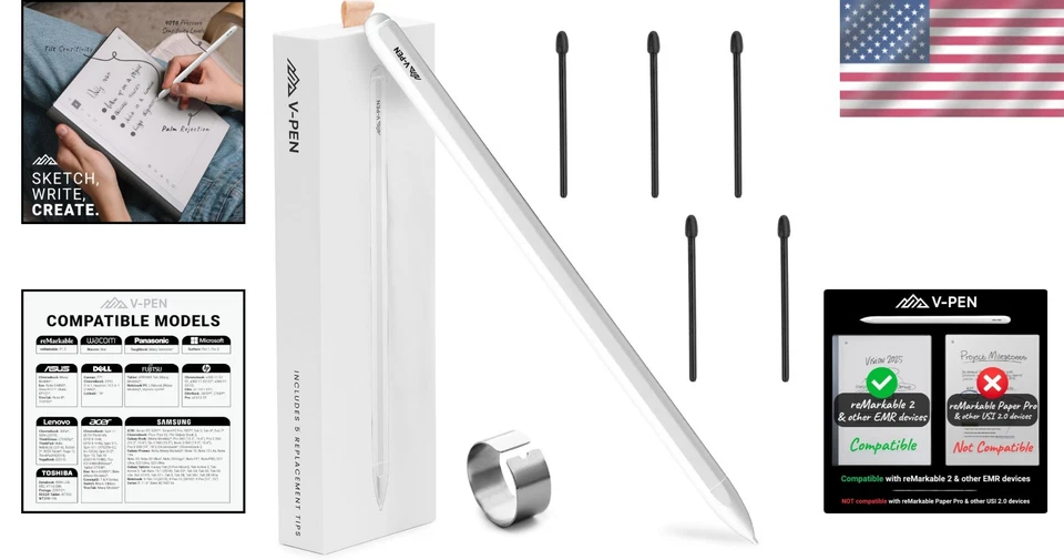 Advanced V-Pen EMR Stylus with Palm Rejection - Compatible with Kindle Scribe - Image 2 of 4