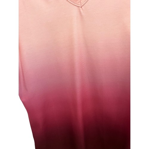 Unbranded Short Sleeve V-Neck Ombre Shirt Light Pink to Red Size Medium NWOT - Picture 2 of 3