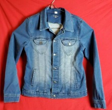Lee Riders Women Large L Blue Denim Jean Button Jacket