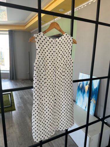 Dolce Gabbana Polka Dot Jacquard Floral Shift Dress Size: 42 - Picture 2 of 6