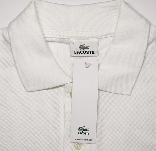 Lacoste Mens Size 3 Short Sleeve White Polo Shirt NWT - Picture 3 of 10