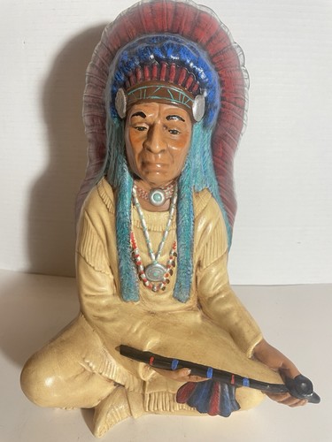 Authentic VTG Native American Chief 12” Height 8” Width Indigenous Decor