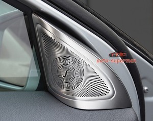 S//Steel Front Door Stereo Speaker Cover trim Chrome Benz GLA-Class X156 2013-17