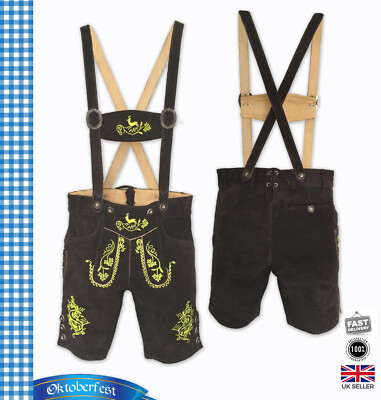 Lederhose Herren Mit Hosenträger - Komplett Set Für Oktoberfest & Trachtenfest