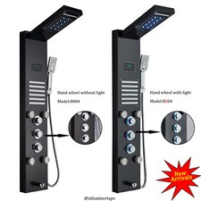 ELLO ALLO Shower Panel Tower System Stainless steel LED Rainfall Massage Jet Tap