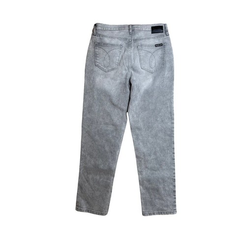 Calvin Klein Jeans donna 31 pantaloni denim grigio gamba dritta vita media prezzo al pubblico consigliato $78,00 - Foto 3 di 4