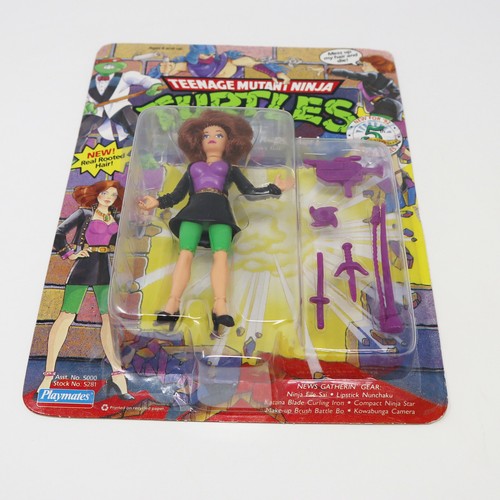 Tortugas Ninja Adolescentes Mutantes 1992 TMNT Abril O'Neil el Reportero Encantador Sin usar, en caja - Imagen 8 de 9