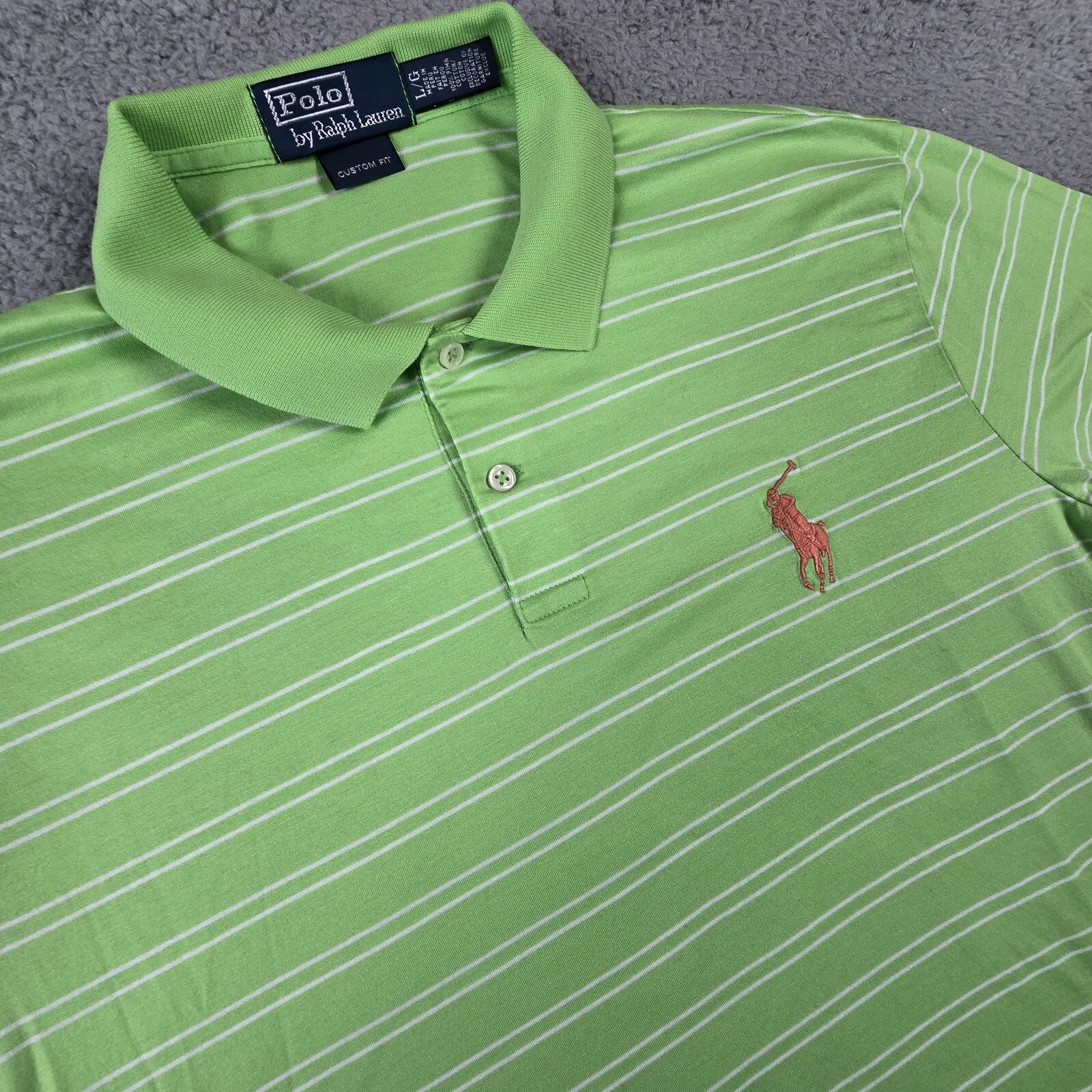 Polo Ralph Lauren Golf Polo Shirt Green  Mens Size Large Pima Cotton Large Pony thumbnail 2