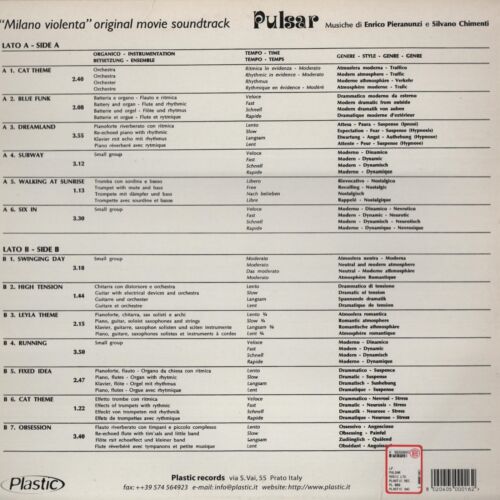 Pulsar Music Ltd. "Milano Violenta" Original Movie Soundtrack Includes Poster LP - Foto 2 di 3