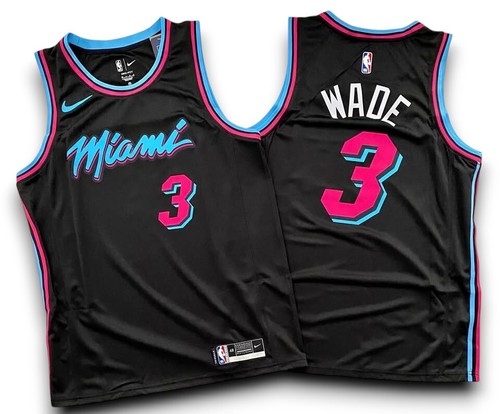 Dwyane Wade #3 Miami Heat 2019-2020 City Edition Jersey - Black Classic Jersey - Photo 3/4