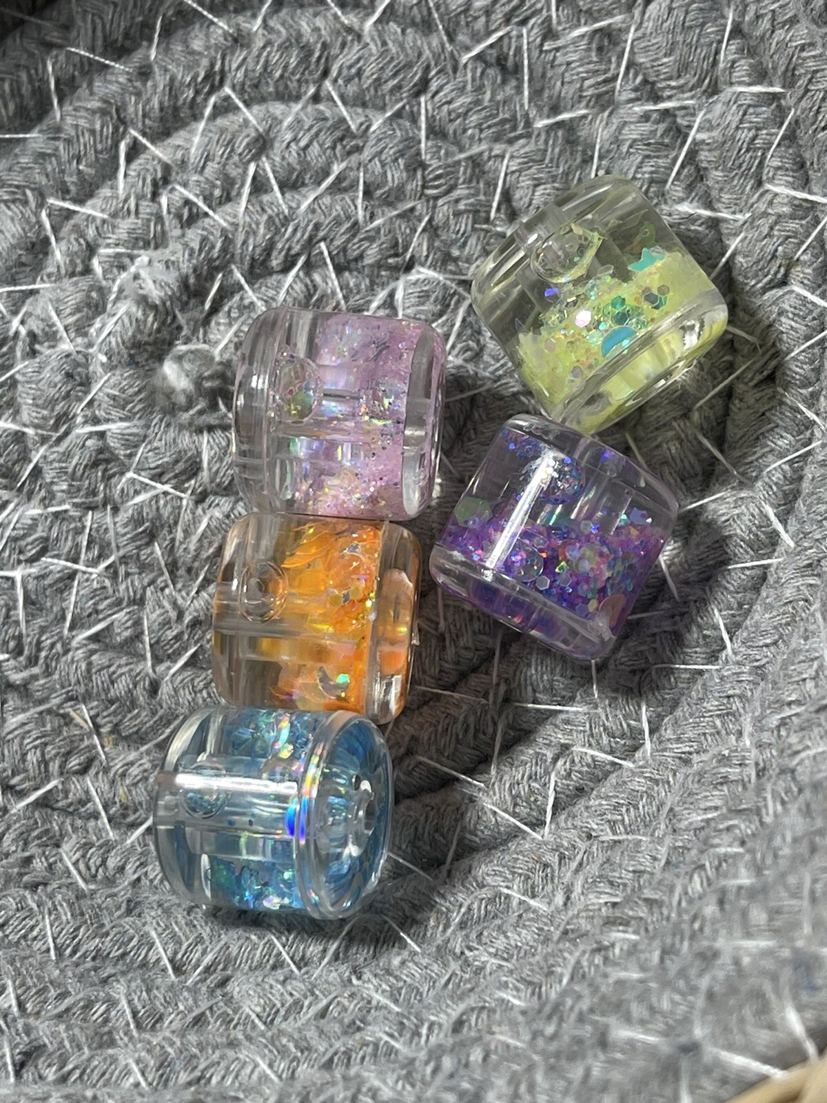 Glitter Beadable Pens with Acrylic Water Beads 5-Pack 20mm Cylinder-image