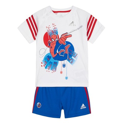 Ages 0-24M adidas boys baby//infant 3 stripe shorts /& top set Summer set