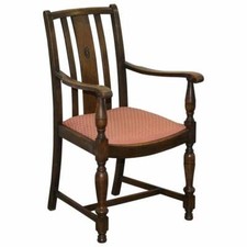 ENGLISH OAK CIRCA 1940S CARVER OCCASIONAL ARMCHAIR LOVELY TIMBER PATINA MUST SEE