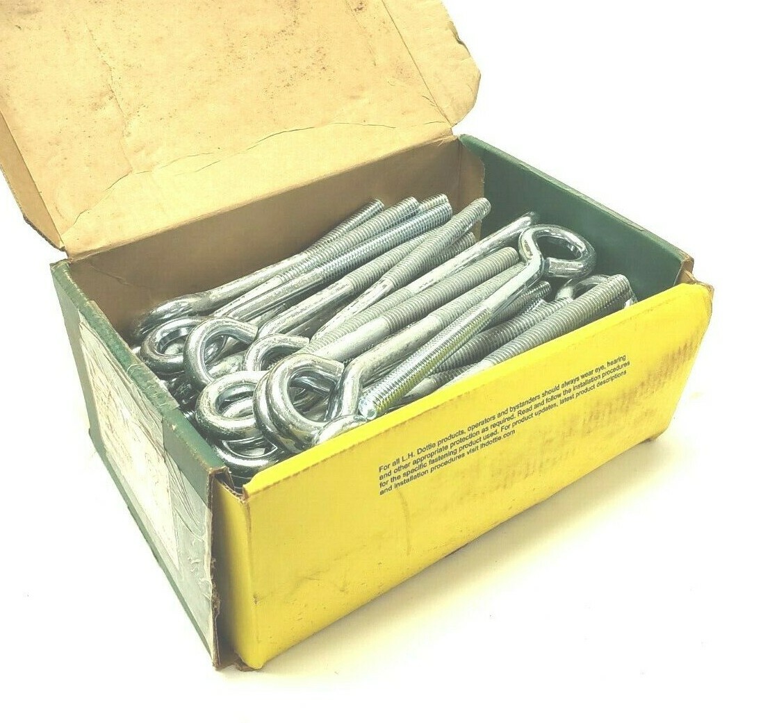 New L.H. Dottie 3/8 x 6" EB12 Eye Bolts Zinc Plated Includes Hex Nuts