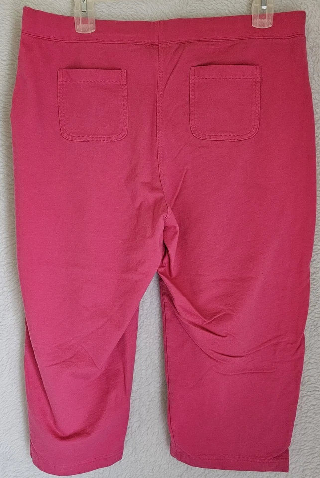 Pantalones capri Basic Editions para mujer talla XL X grande rosa Foto 4 de 4