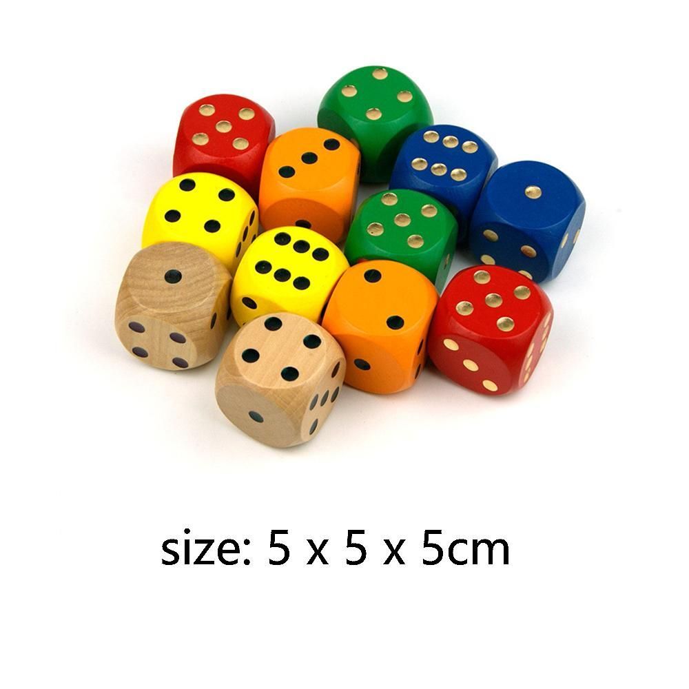Game Entertainment items Wooden Dice Big Color Dice Round Sieve Chess