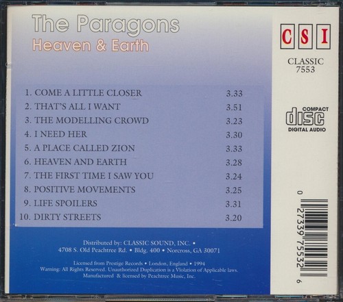 CD The Paragons - Heaven & Earth (The Paragons Now) - Picture 2 of 2