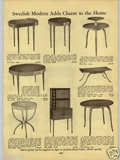 1938 PAPER AD Swedish Modern Tiered Tables Ultra Modern Cocktail End Occasional