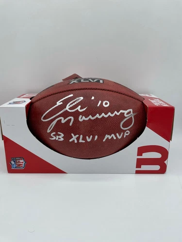 Eli Manning Autographed NFL Official "The Duke" SB XLVI Football with SB XLVI MV