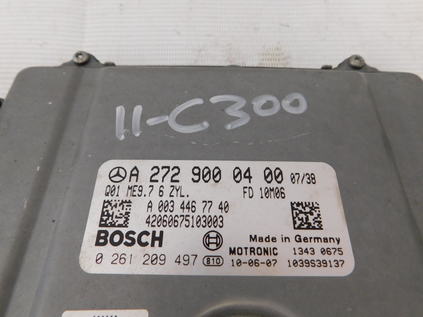 2009-2012 Mercedes C300 ECU ECM Engine Control Module 09-12 -A272 900 ...