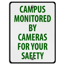 Vertical Metal Sign Security Video Surveillance Weatherproof Street