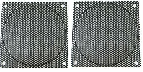 120mm Black Computer Case Fan Mesh Grill / Guard / Filter Medium Hole (Set of 2)