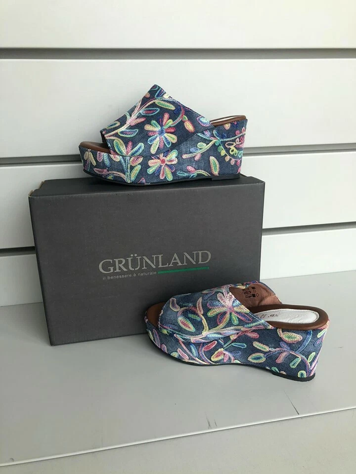 GR NLAND ciabattone donna con zeppa 8 cm in jeans COBO CI1293 eBay