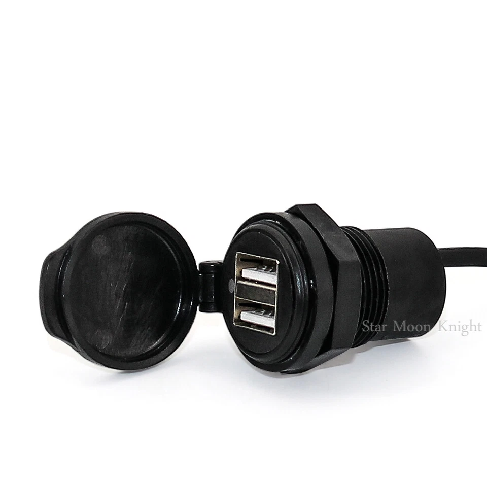 Adaptador de enchufe cargador USB doble con medidor de voltaje para motocicleta Honda Cb500X Foto 2 de 4