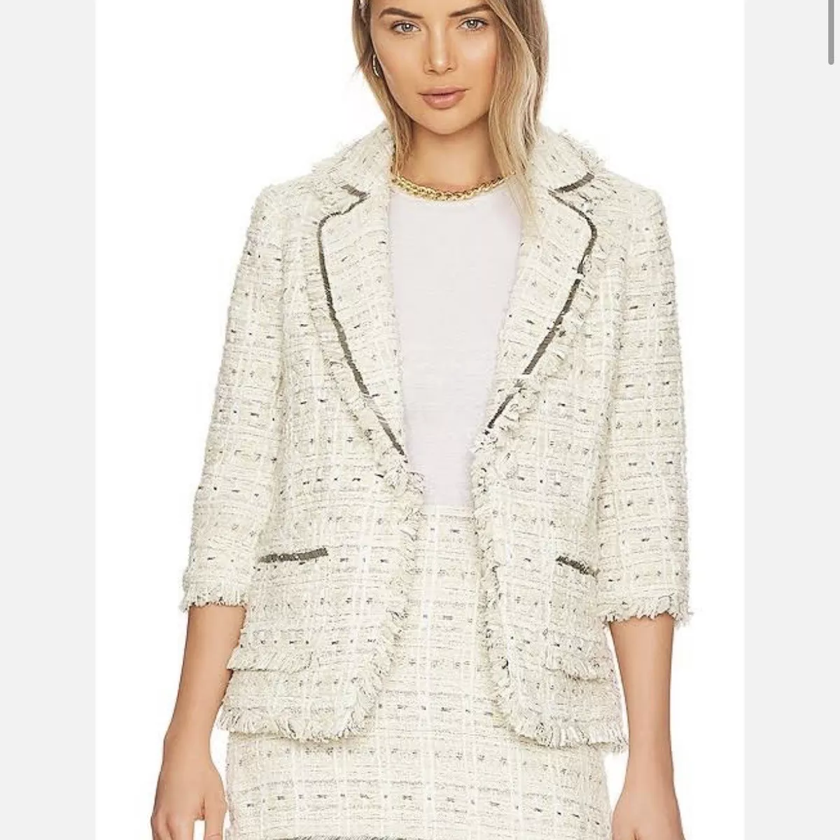 Cream tweed jacket clearance womens
